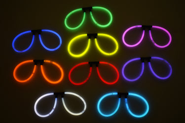 Assorted Glow Stick Eye Glasses Bracelets Bulk Pack- 50 Pairs